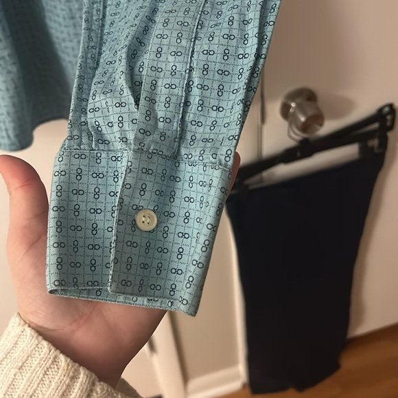 Vintage men’s salvatore ferragamo cotton button up dress shirt - Picture 12 of 13